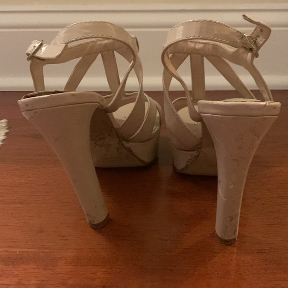 Touch Ups Four Inch Beige Platform Heels - Picture 5 of 10